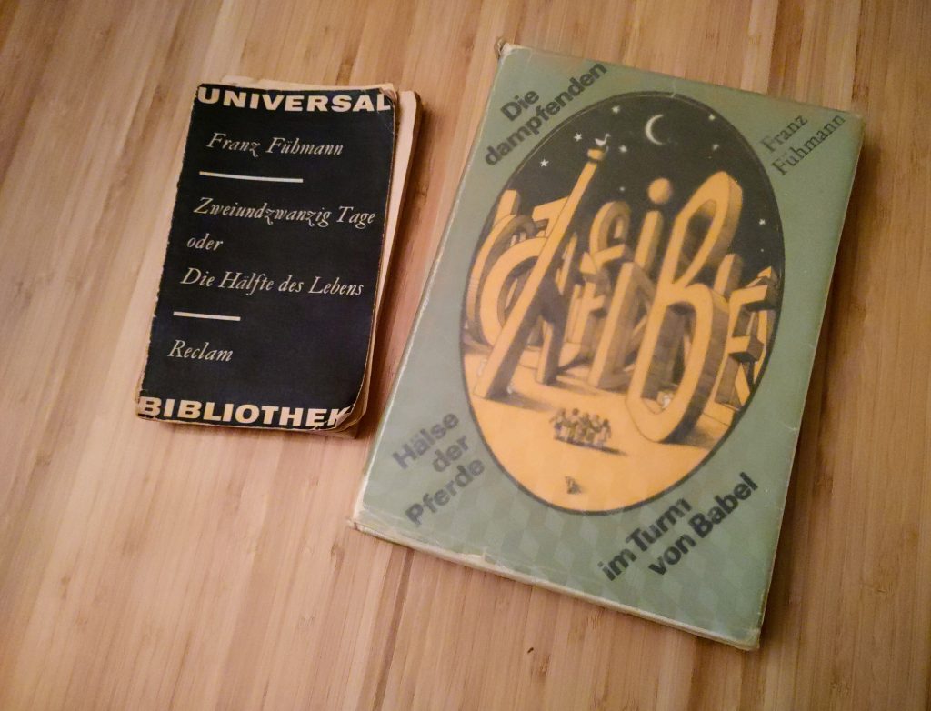 Zwei Bücher von Franz Fühmann. "22 Tage oder Die Hälfte des Lebens" und "Die dampfenden Hälse der Pferde im Turm von Babel"